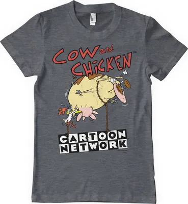 Produktbild von Cow and Chicken Balloon T-Shirt - Small - DarkHeather