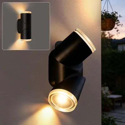 Produktbild von ZMH Wandleuchte Außen LED 10W Wand Außenwandlampe IP65 Up Down 8cm 3000K Aussenleuchten Hauswand Außenbeleuchtung für Garten Wohnzimmer Balkon Flur