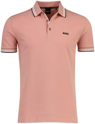 Produktbild von Poloshirt Boss Green Paddy kurzarm pastellorange mit 3 Knöpfen