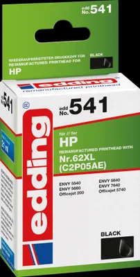 Produktbild von edding EDD-541  schwarz Druckerpatrone kompatibel zu HP 62XL (C2P05AE)