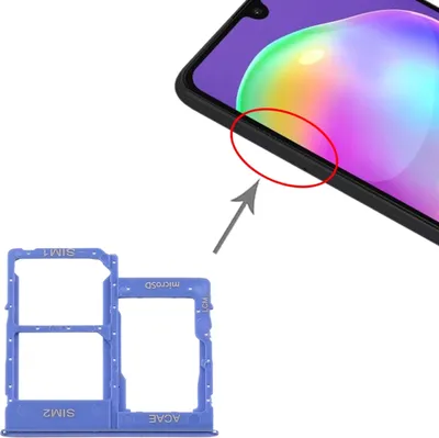 Produktbild von Dual Sim Karten Halter für Samsung Galaxy A31 Blau Card Tray Micro SD Ersatzteil