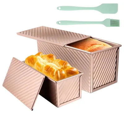 Immagine prodotto di Set da 4 teglie da forno con coperchio, color oro rosa, Acciaio al carbonio antiaderente