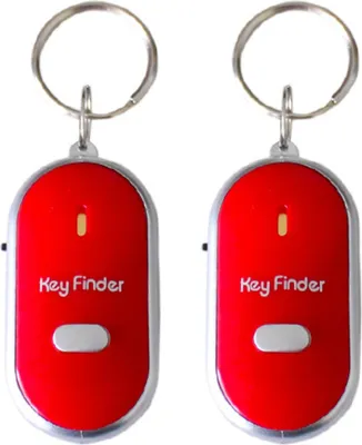 Produktbild von 2 Stück Schlüsselfinder Schlüsselanhänger Pfeife Fernbedienung Blinkendes Schlüssel-Tracker-Gerät Tragbarer wasserdichter Anti-Verlust-Schlüsselringhalter