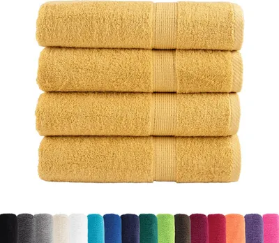 Image de vidaXL Serviettes Premium SOLUND 4 pcs. Or 50x100 cm 600 g/m