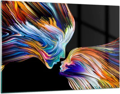 Produktbild von Bilder auf glas - Abstraktion modern - 120x80cm - Glasbilder - Wandbilder - Kunstdruck - zum Aufhängen bereit - Wanddekoration aus Glas - Glas Bilder - Wandbild auf Glas - Einteilig - GAA120x80-3709