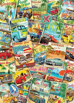 Image de Eurographics Puzzle Ancienne publicité pour les voyages, tourisme, 1000 pièces, 68 x 48 cm, 6000-5628