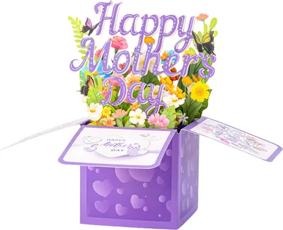 Produktbild von Pop-Up-Blumenkarte zum Muttertag, 3D-Pop-Up-Grußkarte „Alles Gute zum Muttertag“, Geschenk für ihre Frau, Mutter, Oma