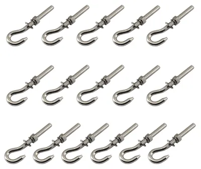 Imagen del producto de Tornillos de acero inoxidable M5, juego de 16 piezas, con tuercas y arandelas, para uso en interiores y exteriores