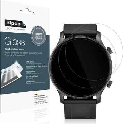 Produktbild von 2x Schutzfolie für Haylou RS3 - Anti-Shock 9H Folie dipos Glass Kunststoffglas