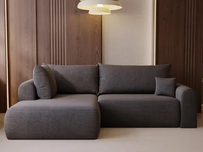 Produktbild von GrainGold Ecksofa L-Form Links Savana Bis - Ecksofa fürs Wohnzimmer - Moderne Ecksofa, Wohnzimmer Ecksofa - Eckcouch Grau (Vena 18)