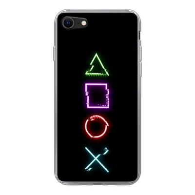 Produktbild von MuchoWow® Handyhülle Schutzhülle Hülle für iPhone SE 2022 Spiele - Controller - Neon Silikon Softcase Handy Hülle - Schutzhülle