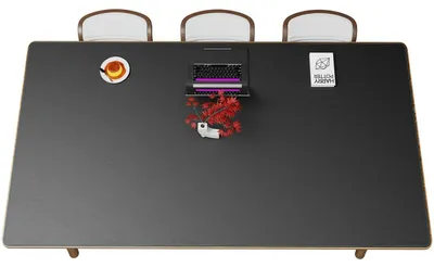 Immagine prodotto di Tappetino per scrivania, dimensioni 220 x 120 cm, colore nero, aspetto in pelle