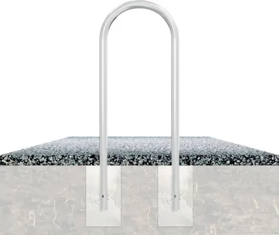 Produktbild von Rundbügel Stahlrohr Ø 48 mm x 2,5 mm zum Einbetonieren feuerverzinkt moosgrün RAL 6005 B = 460 mm H = 1200 mm
