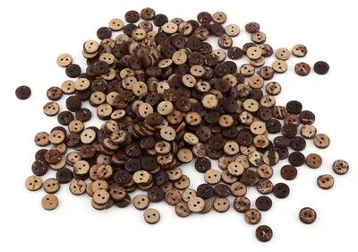 400 Knöpfe aus Kokosnussschale, braun, 10 mm, 2 Löcher