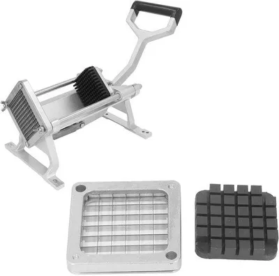 Produktbild von Pommes-Frites-Schneidemaschine aus Edelstahl – Professionelle Schneidemaschine – Kartoffelschneidemaschine – Effizientes Kochen – 12 mm Schneidblatt – Küchengerät – Pommes-Frites-Schneidevorrichtung