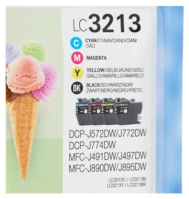 Produktbild von Brother LC3213VAL, Hohe (XL-) Ausbeute, Schwarz, Cyan, Magenta, Gelb, 4 Stück(e), 400 Seiten, 400 Seiten, Multipack