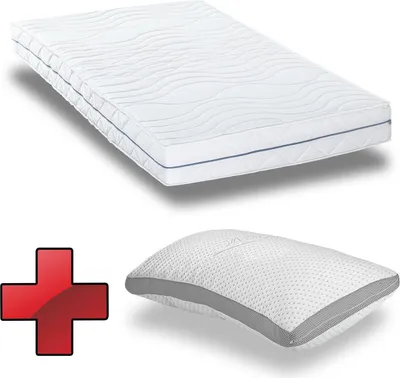 Produktbild von Ergonomische Matratze 140x200 cm 7-Zonen Supportho Premium, Höhe 18 cm, Härtegrad H2/H3 + Supportho Gel-Effekt Kissen 40 x 80 cm