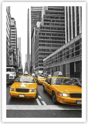 Produktbild von Poster - Poster ohne Rahmen - Taxi Stadt Straße Transport - 70x100 cm - Wand Bild - Wanddeko - Wandbilder - Kunstposter - Wandposter - Bilder - Kunstdruck - Wandbild - P2XPA70x100-2695