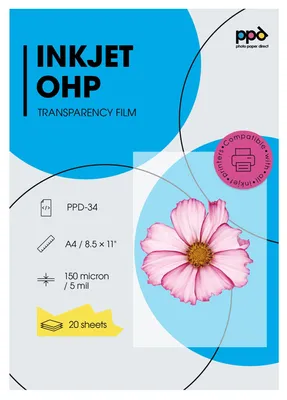 Produktbild von PPD 20 x A4 Inkjet Premium Overheadfolie für vollfarbige Ausdrucke in höchster Qualität PPD-34-20