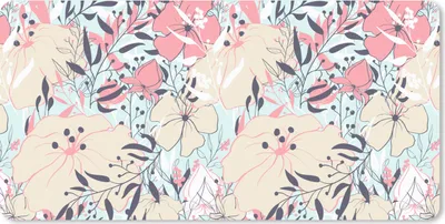 Produktbild von MuchoWow® Mauspad Mousepad Vintage - Blume - Rosa - Muster 60x30 cm - Mousepads - Maus Mat - Pad - Mausunterlage - Nachhaltig