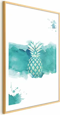 Produktbild von Posterpapier Poster - Watercolor Pineapple 40x60 cm Blätter b-C-0288-ao-a