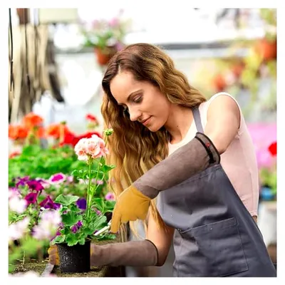 Produktbild von Lange Gartenhandschuhe aus Leder für Damen und Herren, dornensicher und atmungsaktiv