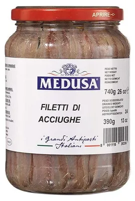 Produktbild von Medusa Ansjovisfilet in Öl, 740 g – Zarte Ansjovisfilets, ideal für Salate & Pasta