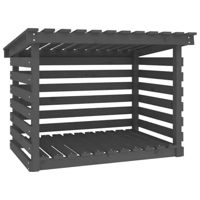 Produktbild von Kaminholzregal Grau 108x73x79 cm Massivholz Kiefer