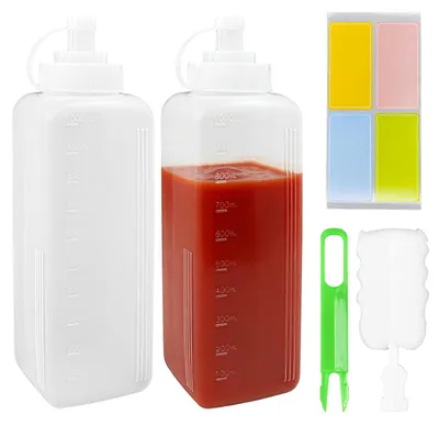 2 Spritzflaschen 1000 ml, transparent, auslaufsicher, mit Skala