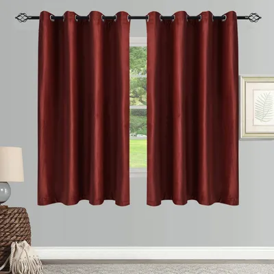 Obrázek produktu pro Topchances 2 kusy sametové záclony do obývacího pokoje, neprůhledná tepelná záclona Eyelet záclona do ložnice š 107 cm x v 160 cm, vínově červená