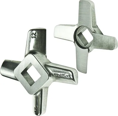 Produktbild von WolfCut 1 Stück INOX Kreuzmesser Gr. 10 & 12 - für Fleischwolf Reber Typ N.12EL9501 N, Alexanderwerk, Bartscher FW80,12SQO