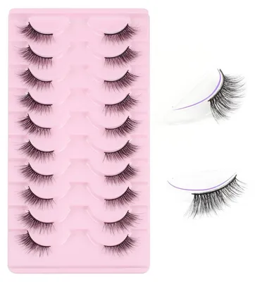 Produktbild von Halbe Wimpern Natürliche Wispy 3/4 Künstliche Wimpern 10 Paar