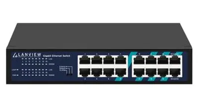 Zdjęcie produktu dla Lanview LVN-1U-16PORT-1G, Nie zarządzany, Gigabit Ethernet (10/100/1000)