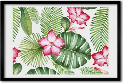 Produktbild von Bild 60x40 MDF-Rahmen, Wandkunst tropische Blumen