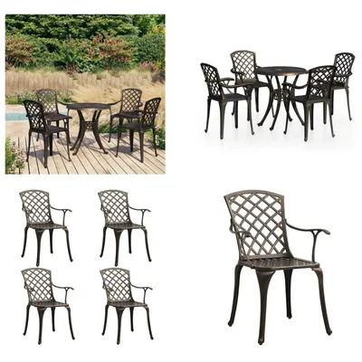 Obrázek produktu pro vidaXL 5 ks Bistro set litý hliník bronz - Bistro set - Bistro sety - Bistro sety - Bistro sety - Bistro sety
