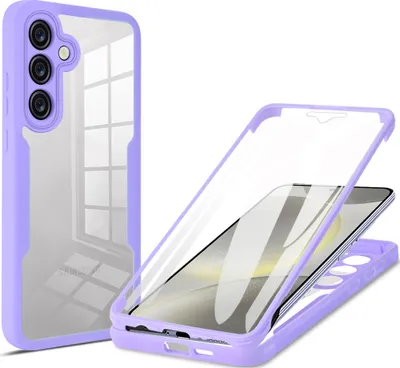 Obrázek produktu pro Pouzdro pro Samsung Galaxy S25+, 360° Kompletní Ochrana s Vestavěným Chráničem Displeje Fialová