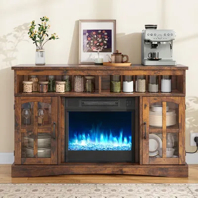Produktbild von YITAHOME Elektrokamin mit Schrank, Wandkamin mit flammeneffekt, 17–27 °C, Timer, Überhitzungsschutz, Heizfunktion & Fernbedienung