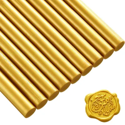 Produktbild von 15 Stück Wachsstifte für Heißklebepistole in Gold