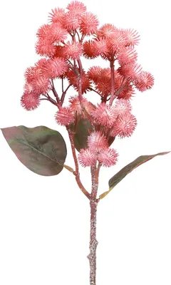 Produktbild von Kunstzweig Herbstdeko Klettenblume mit Blättern dekorativ
