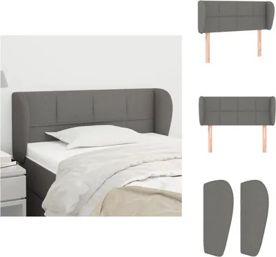 Produktbild von vidaXL Kopfteil mit Ohren Dunkelgrau 83x23x78/88 cm Stoff -  Kopf- & Fußenden