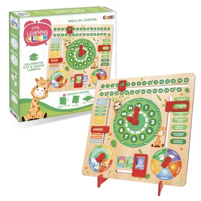 Produktbild von CRAZE Lernuhr Holz Kinder - Kalender für Kinder, Uhr Lernen