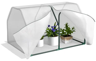 Produktbild von Outsunny Foliengewächshaus UV-beständiges Mini Gewächshaus für Garten Weiß