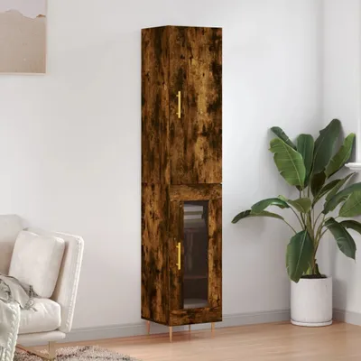 Produktbild von vidaXL Highboard Räuchereiche 34,5x34x180 cm Holzwerkstoff