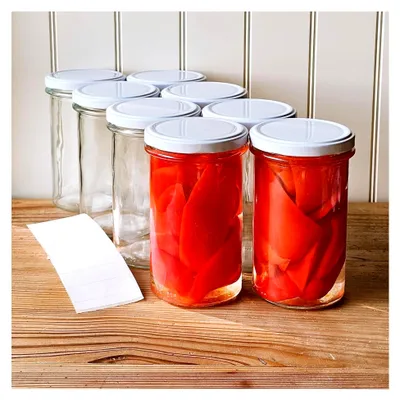 Produktbild von 545 ml Einmachgläser mit Schraubdeckel Weiß, 24 Stück - Einweckgläser mit Etiketten