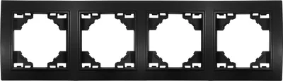 Produktbild von 4-fach Kunststoff Rahmen horizontal QUADRA schwarz
