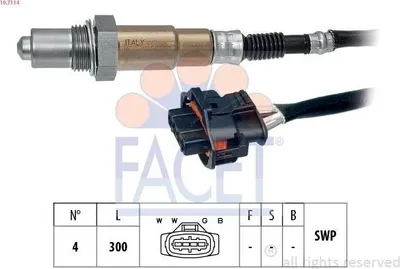 Produktbild von FACET Lambdasonde für OPEL Astra G CC (T98) Beheizt Planarsonde 300mm 10.7114