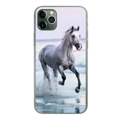 Produktbild von MuchoWow® Handyhülle Schutzhülle Hülle für iPhone 11 Pro Max Pferd - Meer - Pastell Silikon Softcase Handy Hülle - Schutz