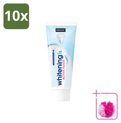 Image de 10 tubes de dentifrice blanchissant Sence avec fluor, 75 ml chacun, lot économique - 10 pièces