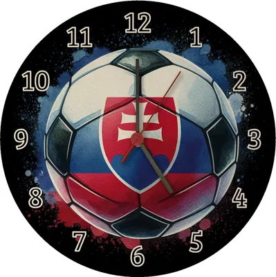 Produktbild von Fußball Slowakei Flagge Wanduhr aus MDF