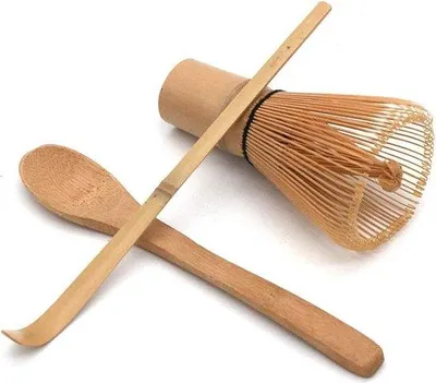 Produktbild von Handgefertigte Japanische Teezeremonie-Set - Bambus-Matcha-Becher - Tee-Scoop und kleiner Tee-Löffel - 3er-Set